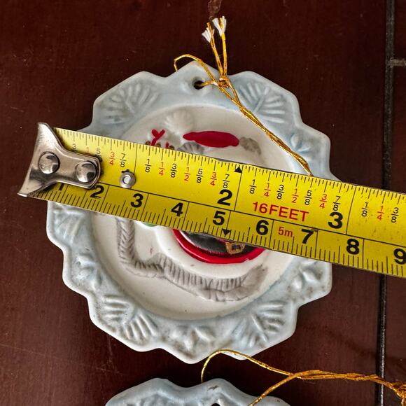 VTG Jasco Hand-painted Snowflake Greetings Ornaments Set of 6 Taiwan 1980’s 3” - Picture 8 of 8